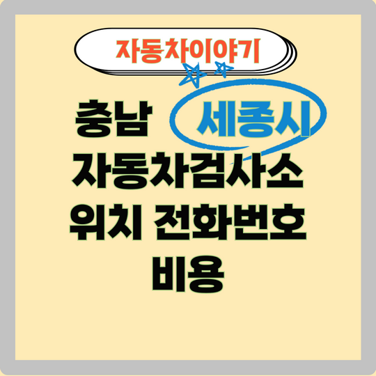 충남 세종시 자동차 검사소 제목 이미지